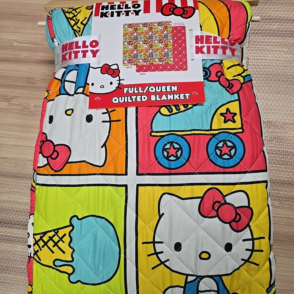 Hello Kitty Multicolor Quilted Blanket
